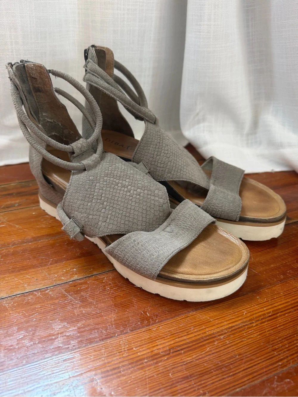Diba True Green Clover Wedge Sandals